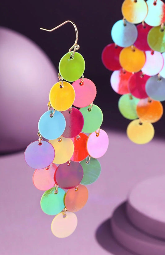 Layered Multicolored Sequin Earrings