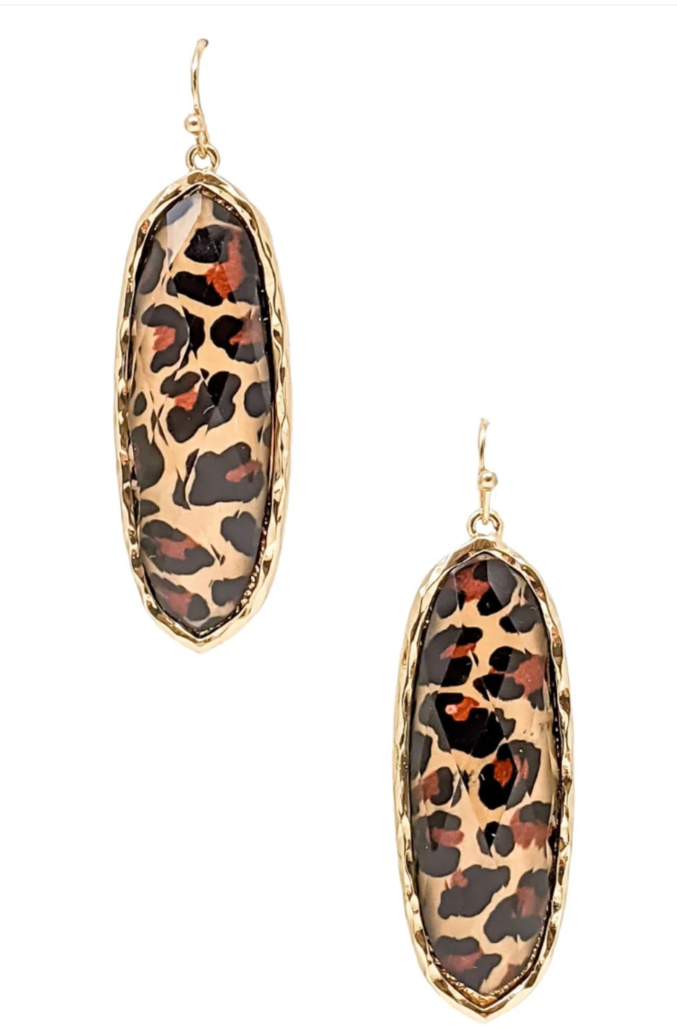 Leopard Faceted Resin Dangle Earrings