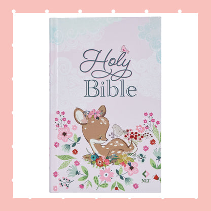 Blush Pink Hardcover NLT Keepsake Bible for Girls