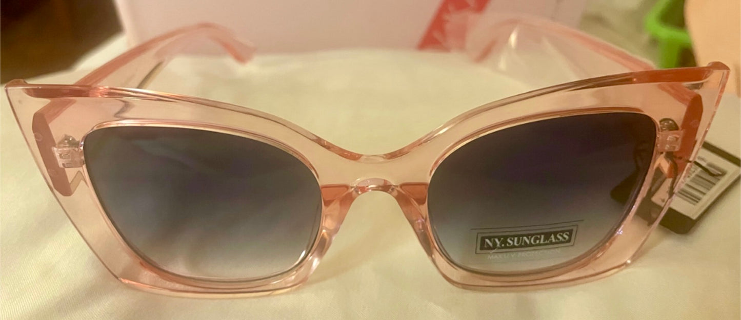 Shiny Pink Glam Sunglasses Dark Tint