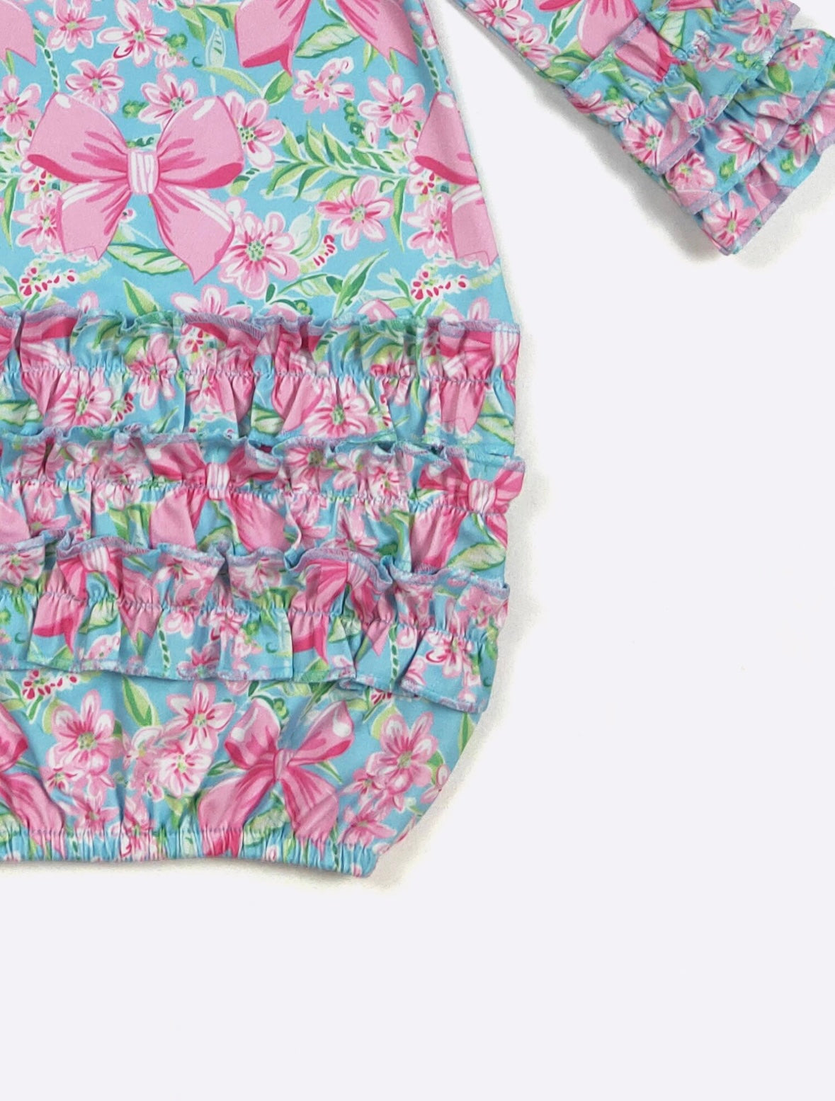 Clothing for Baby Girl - Aqua Spring Ribbon Baby Gown fits Newborn to 3 Months