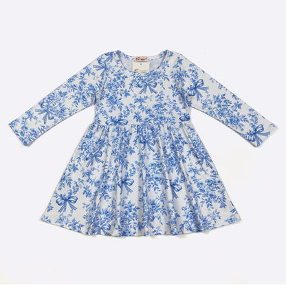 Clothing for Toddler Girl - Blue Chinoiserie Girls Dress