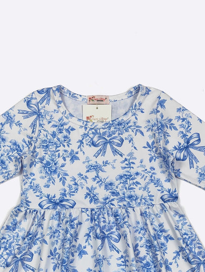 Clothing for Toddler Girl - Blue Chinoiserie Girls Dress