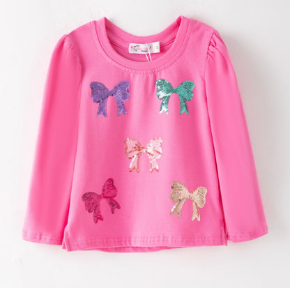 Clothing for Toddler Girl - Coquette Bows Sequin Shirt