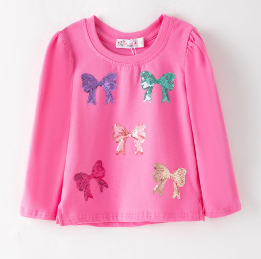 Clothing for Toddler Girl - Coquette Bows Sequin Shirt