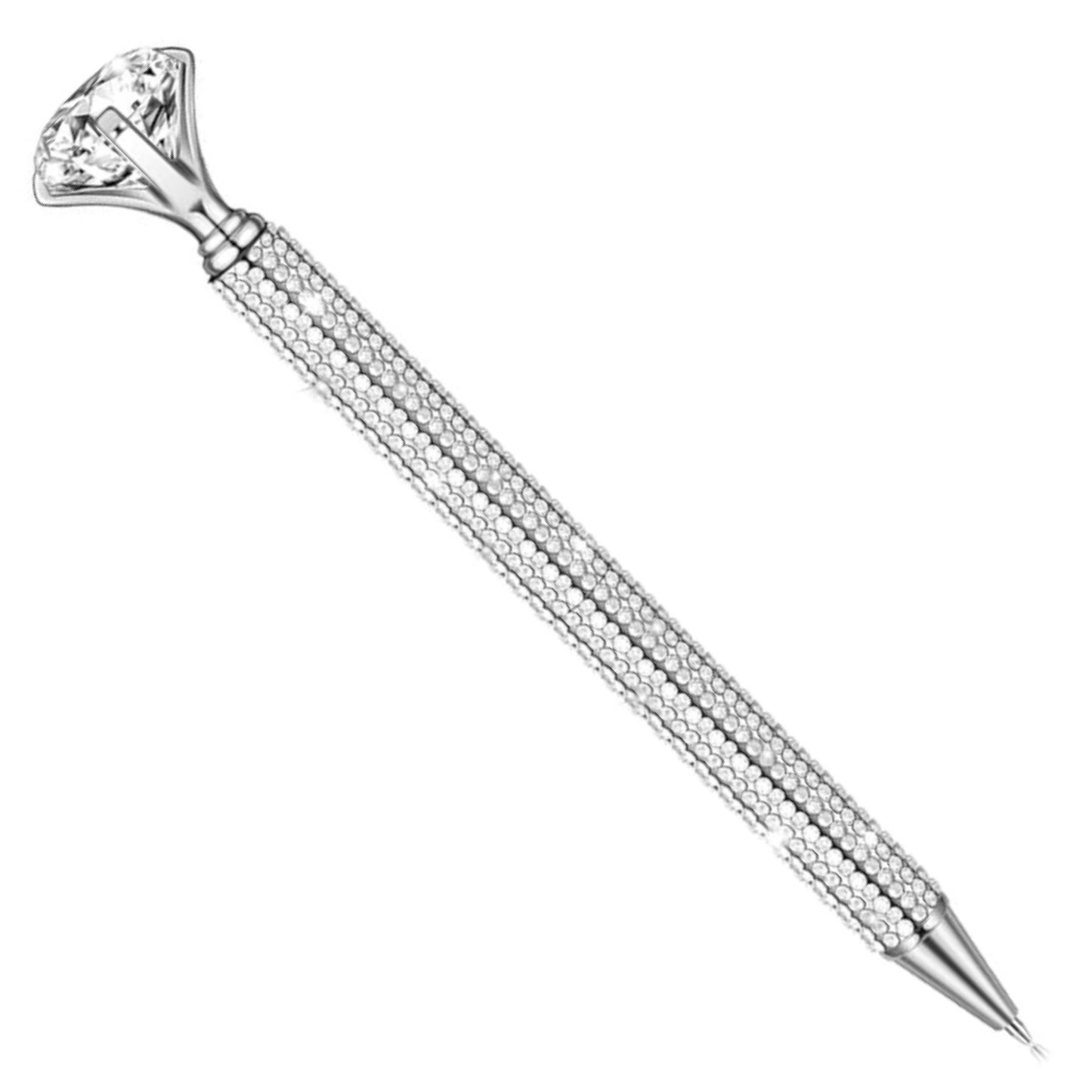 Diamond Top Silver Rhinestone Writing Pen