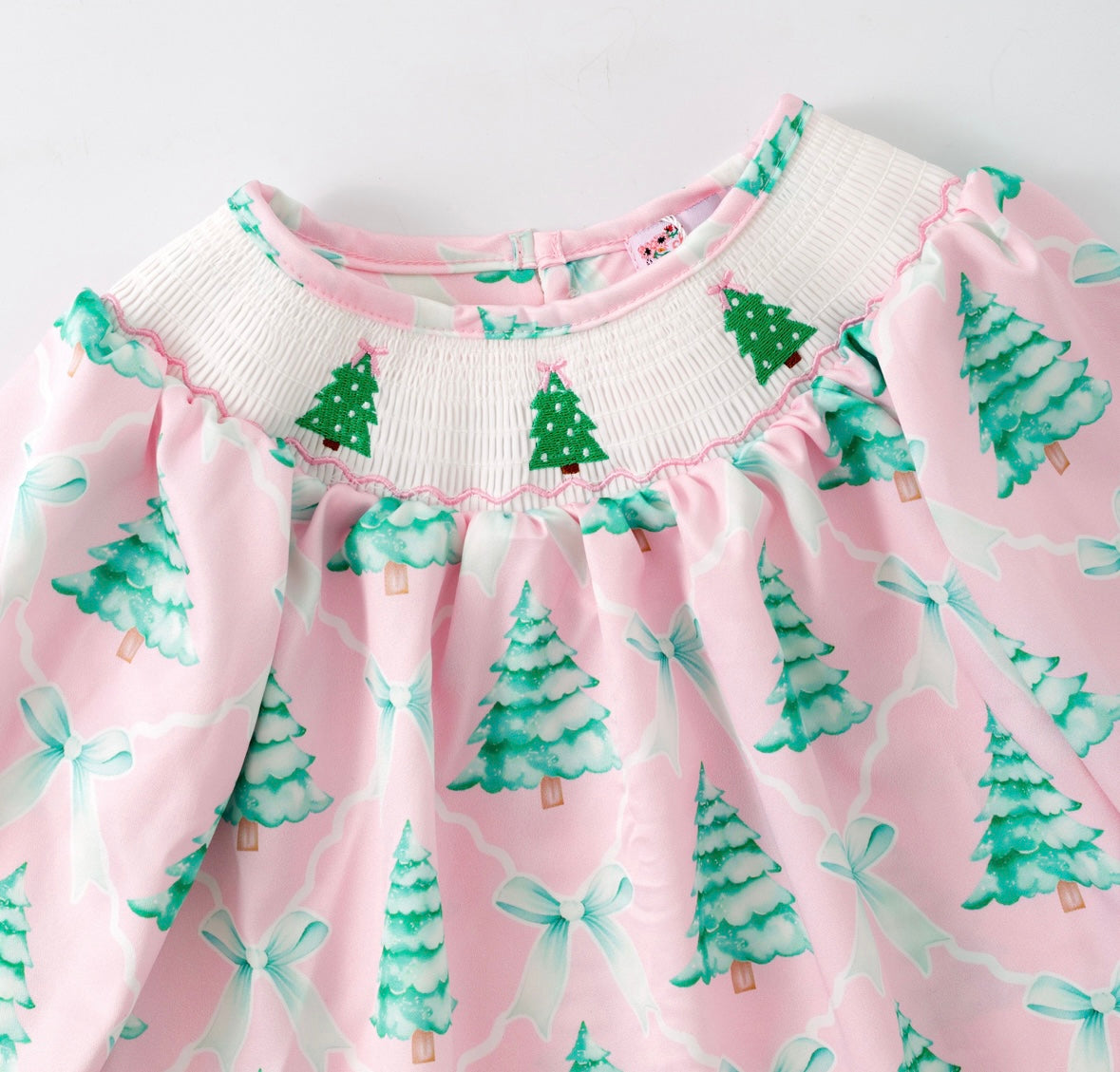 Clothing for Toddler Girl - Pink Tree Trellis Smocked Girls Dress