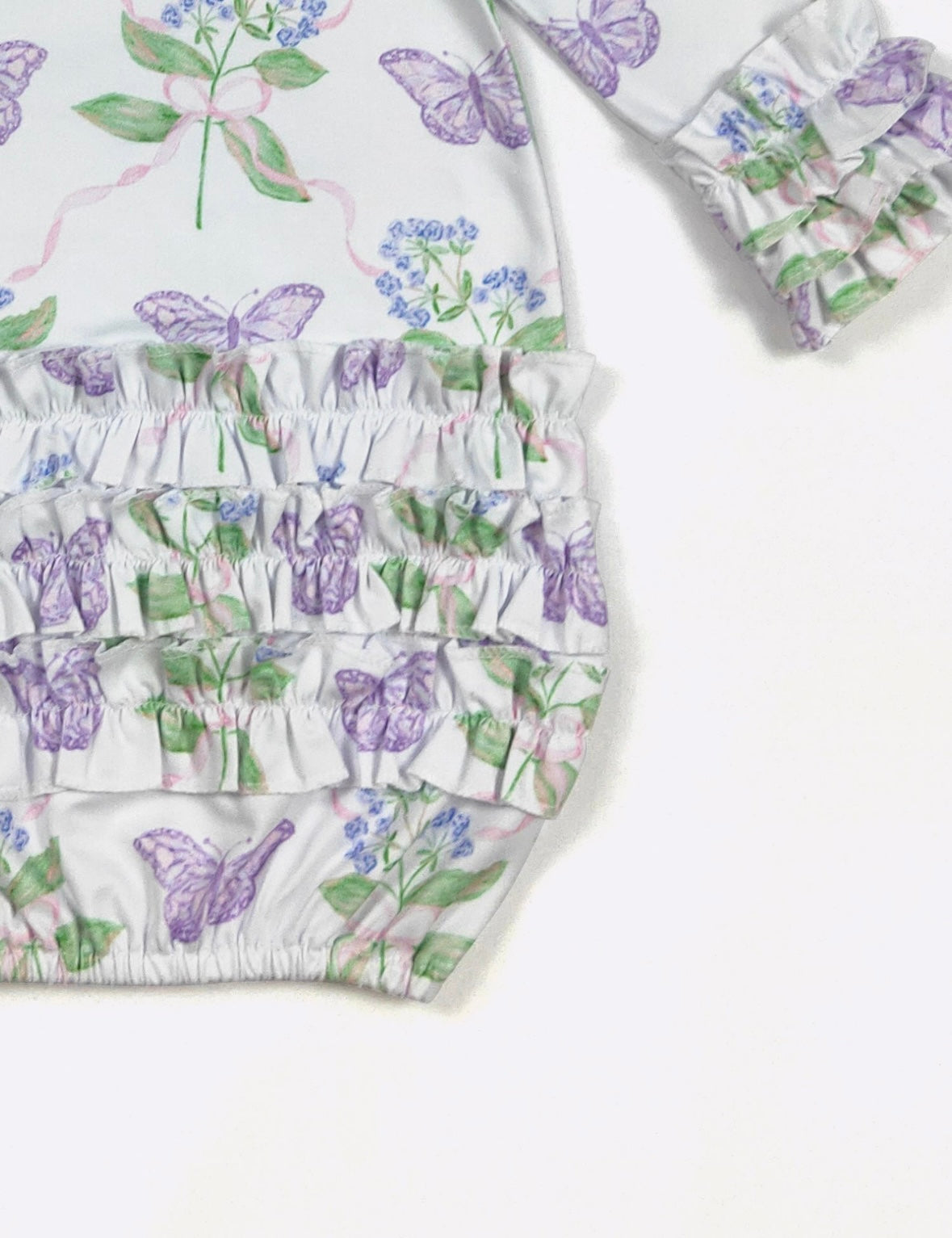 Clothing for Baby Girl - Violet Butterfly Baby Gown fits Newborn to 3 Months