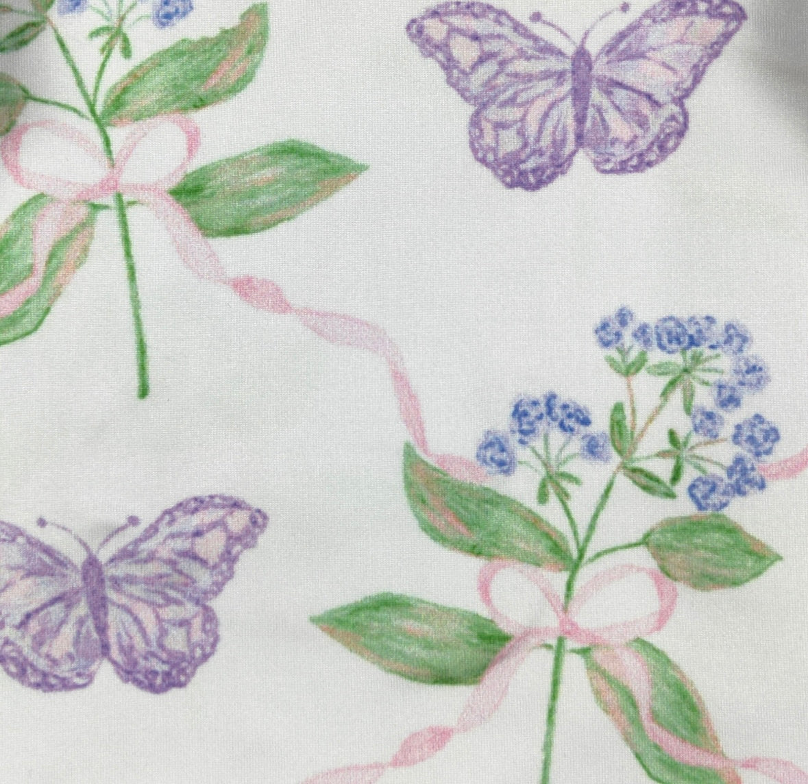 Clothing for Baby Girl - Violet Butterfly Baby Gown fits Newborn to 3 Months