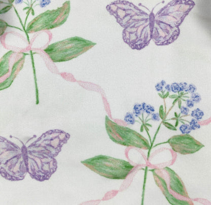 Clothing for Baby Girl - Violet Butterfly Baby Gown fits Newborn to 3 Months