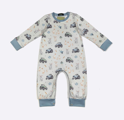 Clothing for Baby Boy - Lil Blue Farm Boy Romper