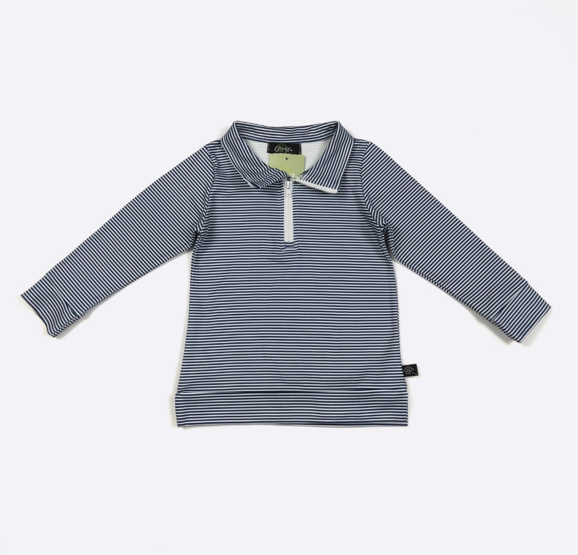 Clothing for Toddler Boy - Navy Stripe Boy Quarter Zip Shirt