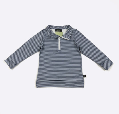 Clothing for Toddler Boy - Navy Stripe Boy Quarter Zip Shirt