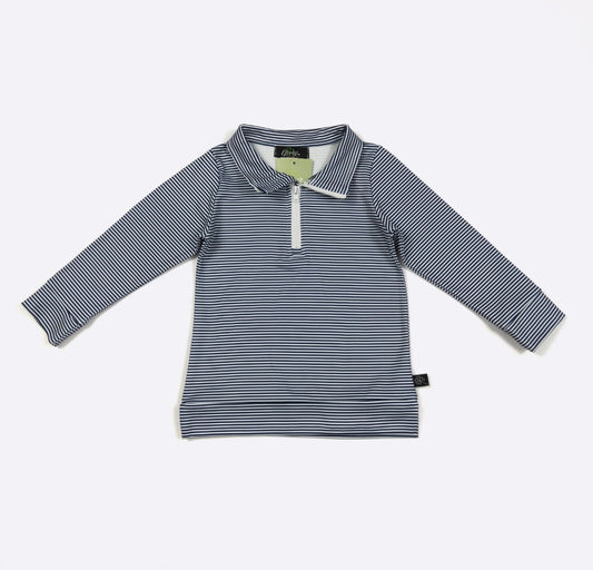Clothing for Toddler Boy - Navy Stripe Boy Quarter Zip Shirt