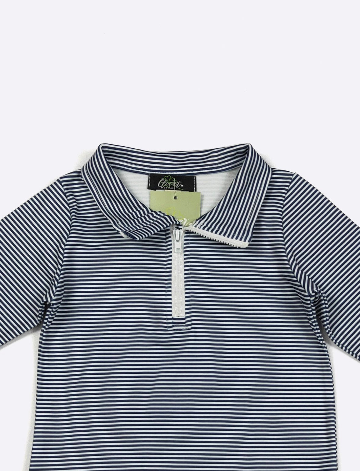 Clothing for Toddler Boy - Navy Stripe Boy Quarter Zip Shirt