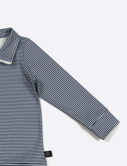 Clothing for Toddler Boy - Navy Stripe Boy Quarter Zip Shirt