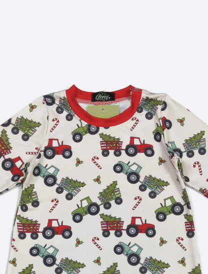 Clothing for Baby Boy - Tractor Tree Pull Boy Romper