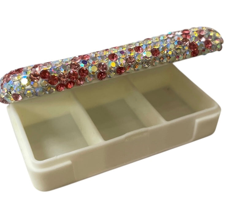 Bling Bling!! Pink Rhinestone Small Pill Case