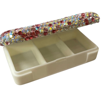 Bling Bling!! Pink Rhinestone Small Pill Case