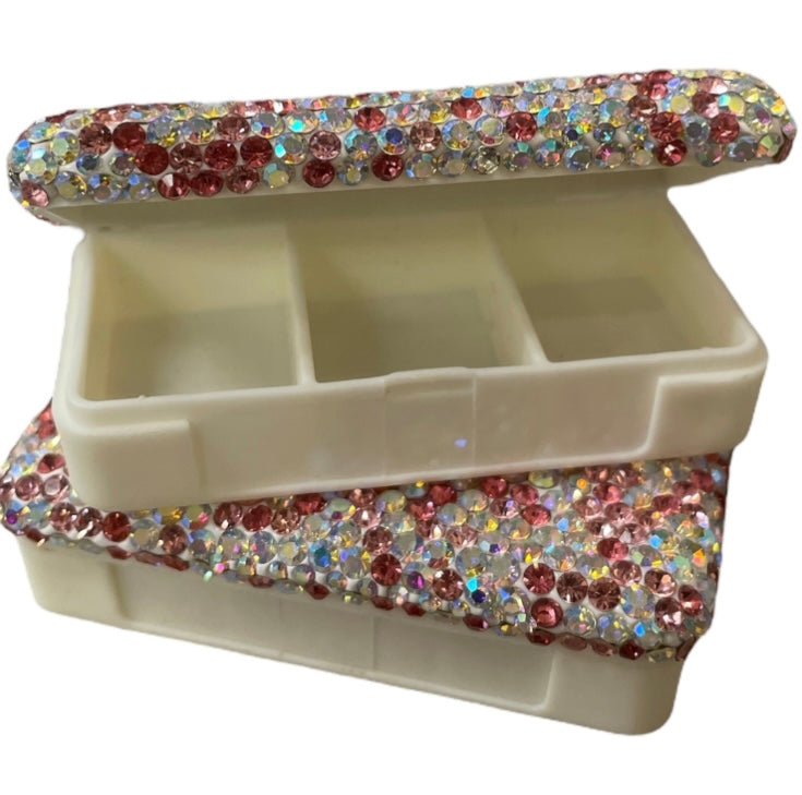 Bling Bling!! Pink Rhinestone Small Pill Case