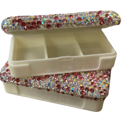 Bling Bling!! Pink Rhinestone Small Pill Case