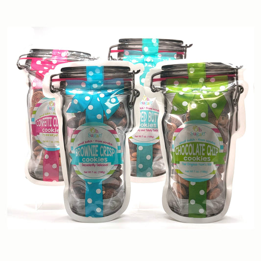 Oh, Sugar! Cookie Mason Jar Pouches - Available in 4 flavors - Large