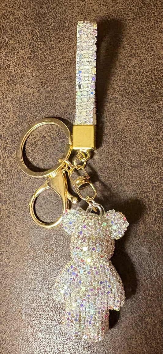 Bling Bling!! Rhinestone teddy bear keychain/ bag charm available in 2 colors