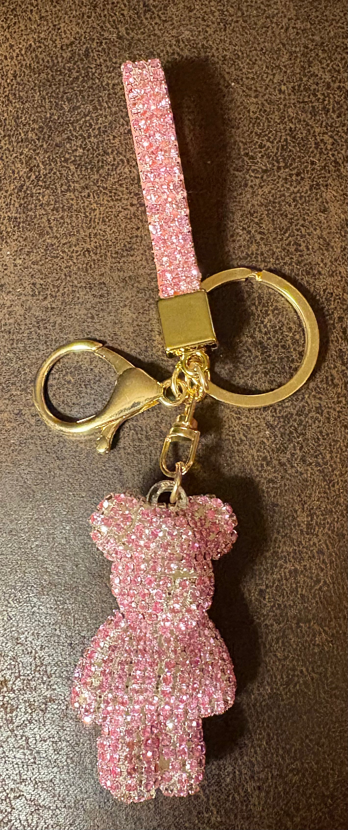 Bling Bling!! Rhinestone teddy bear keychain/ bag charm available in 2 colors