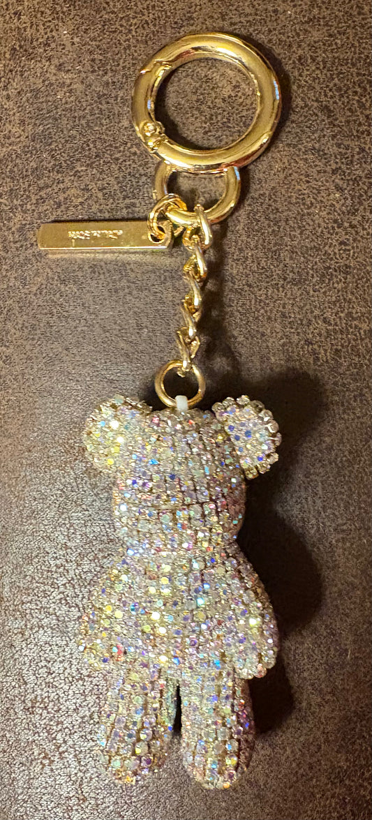 Bling Bling!! Large Rhinestone teddy bear keychain/ bag charm available in 3 colors - made in Italy
