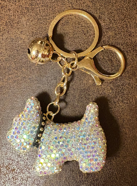 Bling Bling!! Rhinestone dog keychain/ bag charm available in 4 Colors