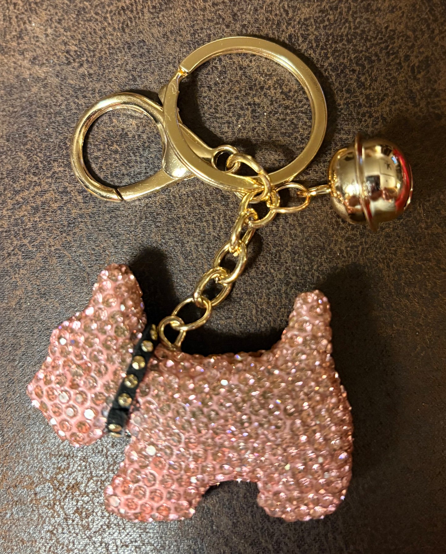 Bling Bling!! Rhinestone dog keychain/ bag charm available in 4 Colors