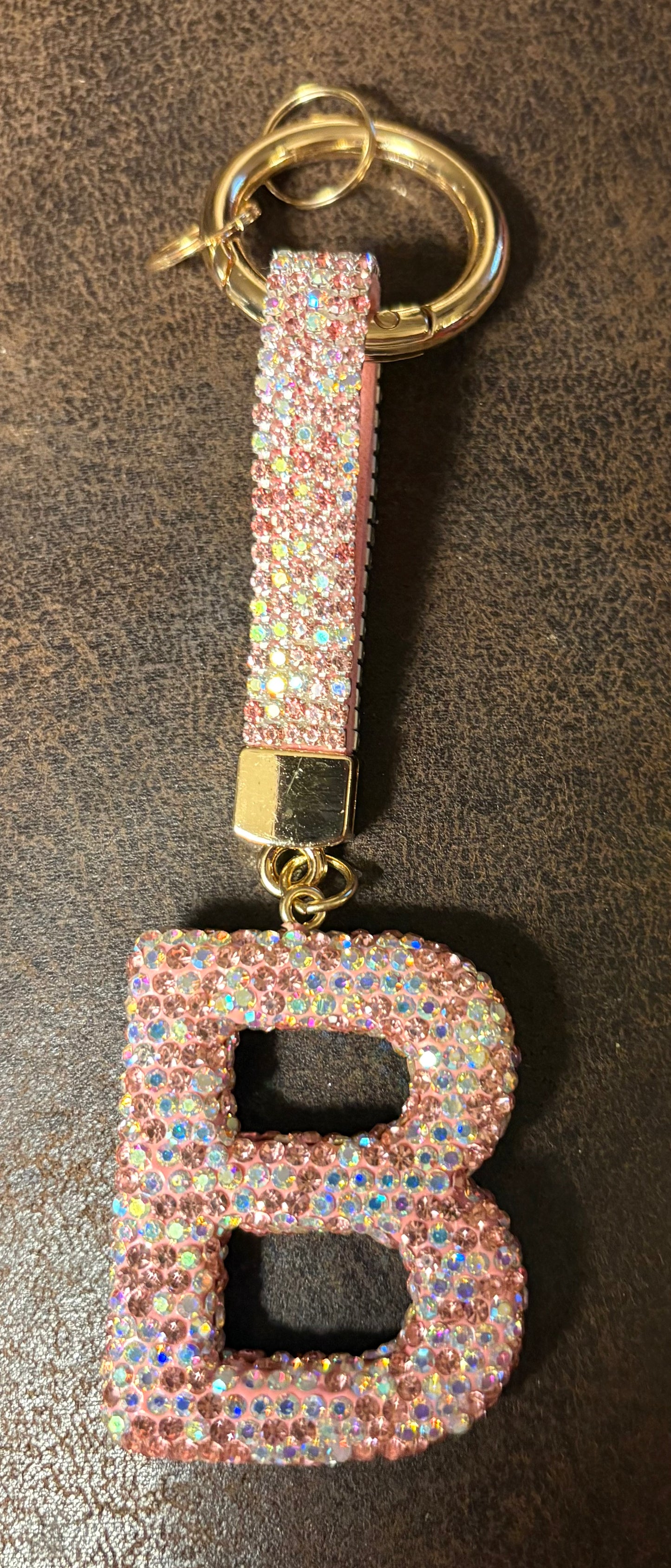 Bling Bling!! Rhinestone Initial keychain/ bag charm - available in multiple letters and 2 colors