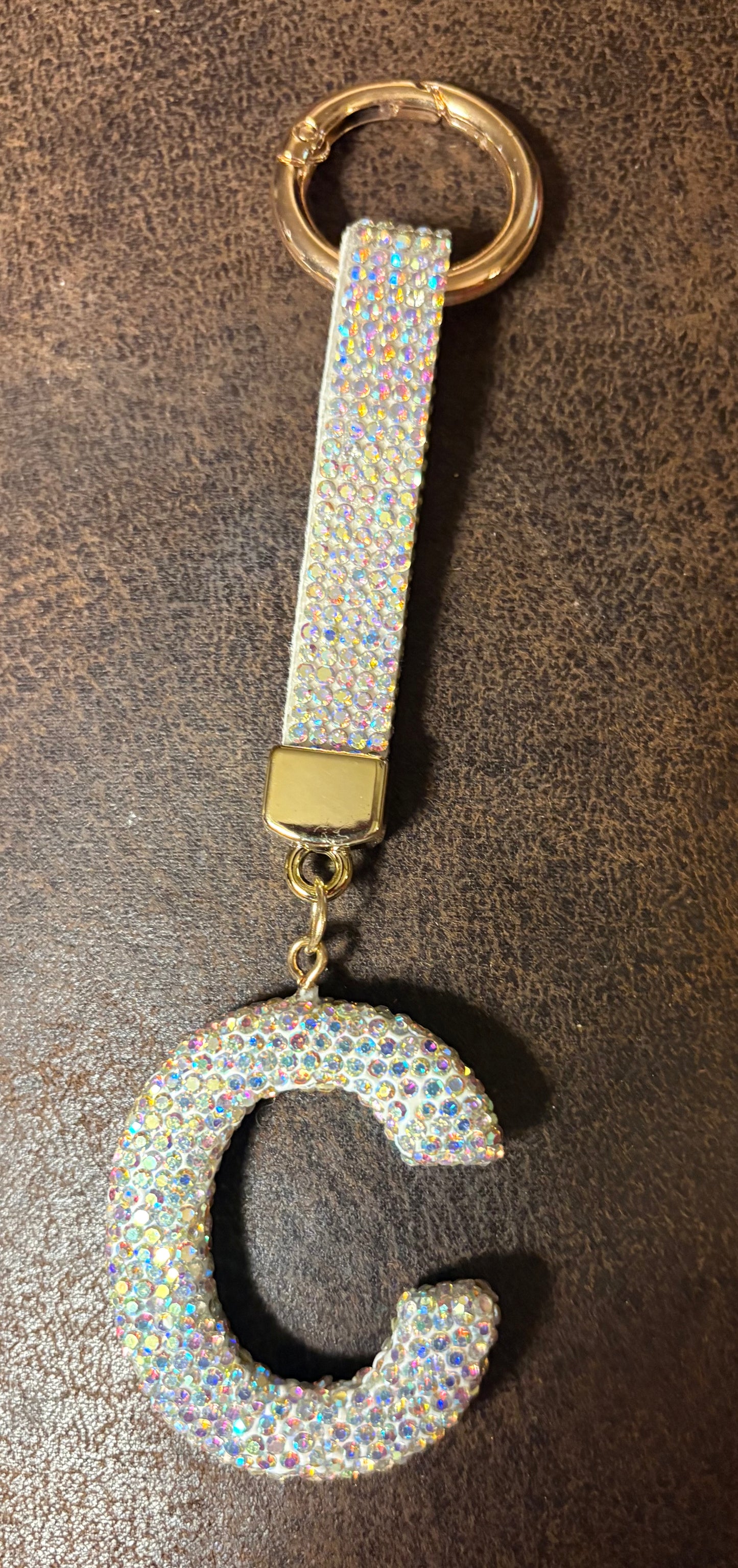 Bling Bling!! Rhinestone Initial keychain/ bag charm - available in multiple letters and 2 colors