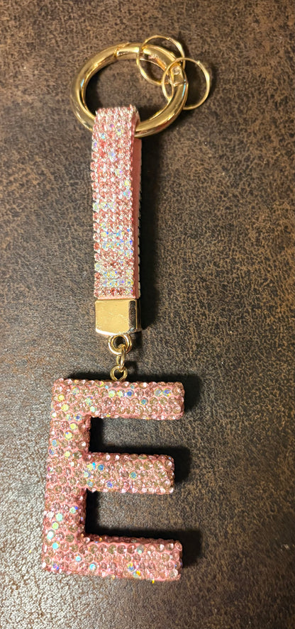 Bling Bling!! Rhinestone Initial keychain/ bag charm - available in multiple letters and 2 colors