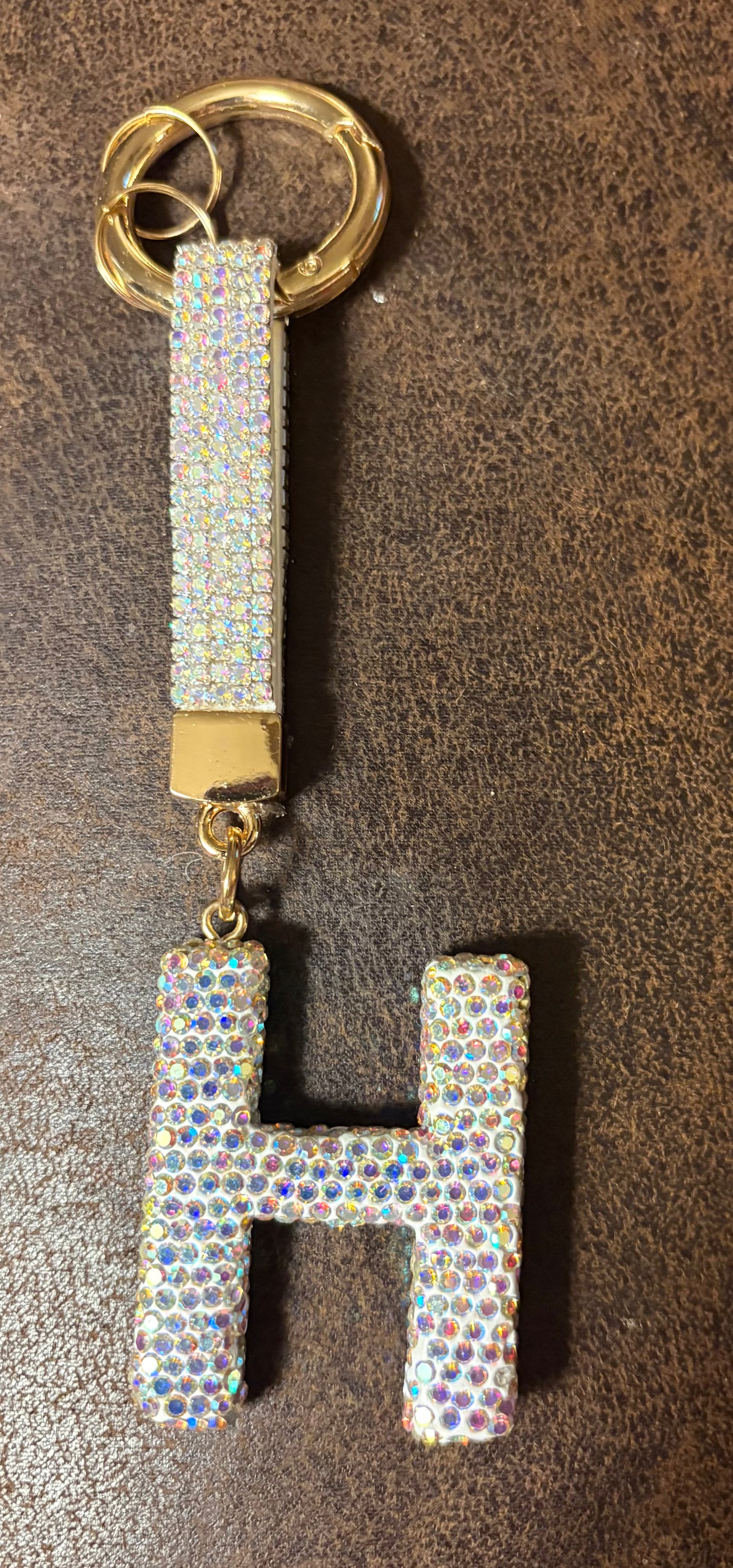 Bling Bling!! Rhinestone Initial keychain/ bag charm - available in multiple letters and 2 colors