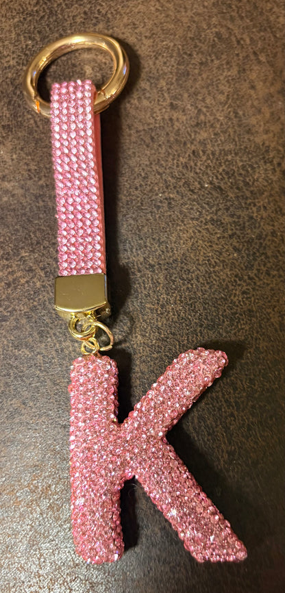 Bling Bling!! Rhinestone Initial keychain/ bag charm - available in multiple letters and 2 colors