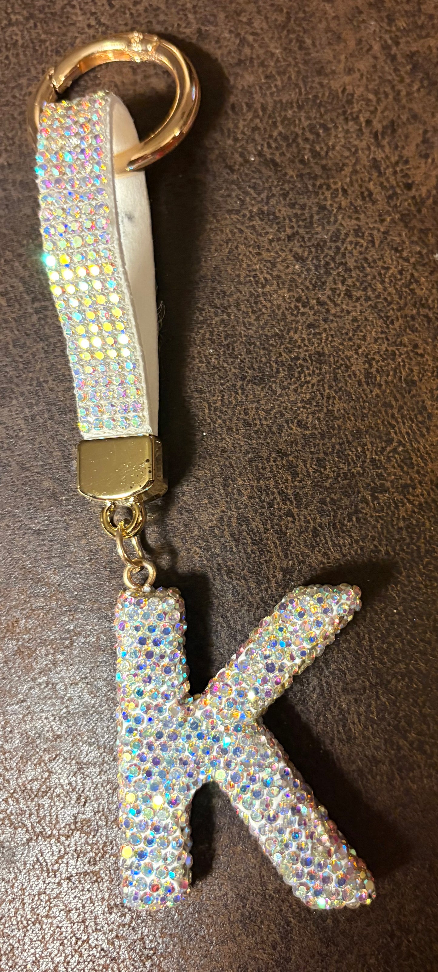 Bling Bling!! Rhinestone Initial keychain/ bag charm - available in multiple letters and 2 colors