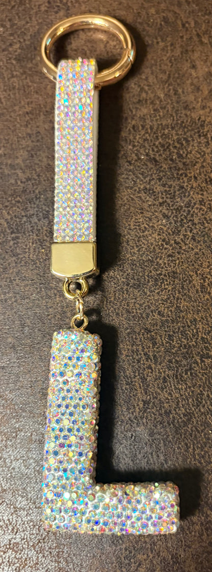 Bling Bling!! Rhinestone Initial keychain/ bag charm - available in multiple letters and 2 colors