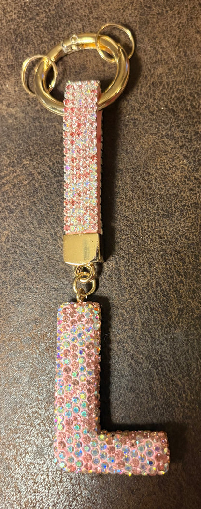 Bling Bling!! Rhinestone Initial keychain/ bag charm - available in multiple letters and 2 colors