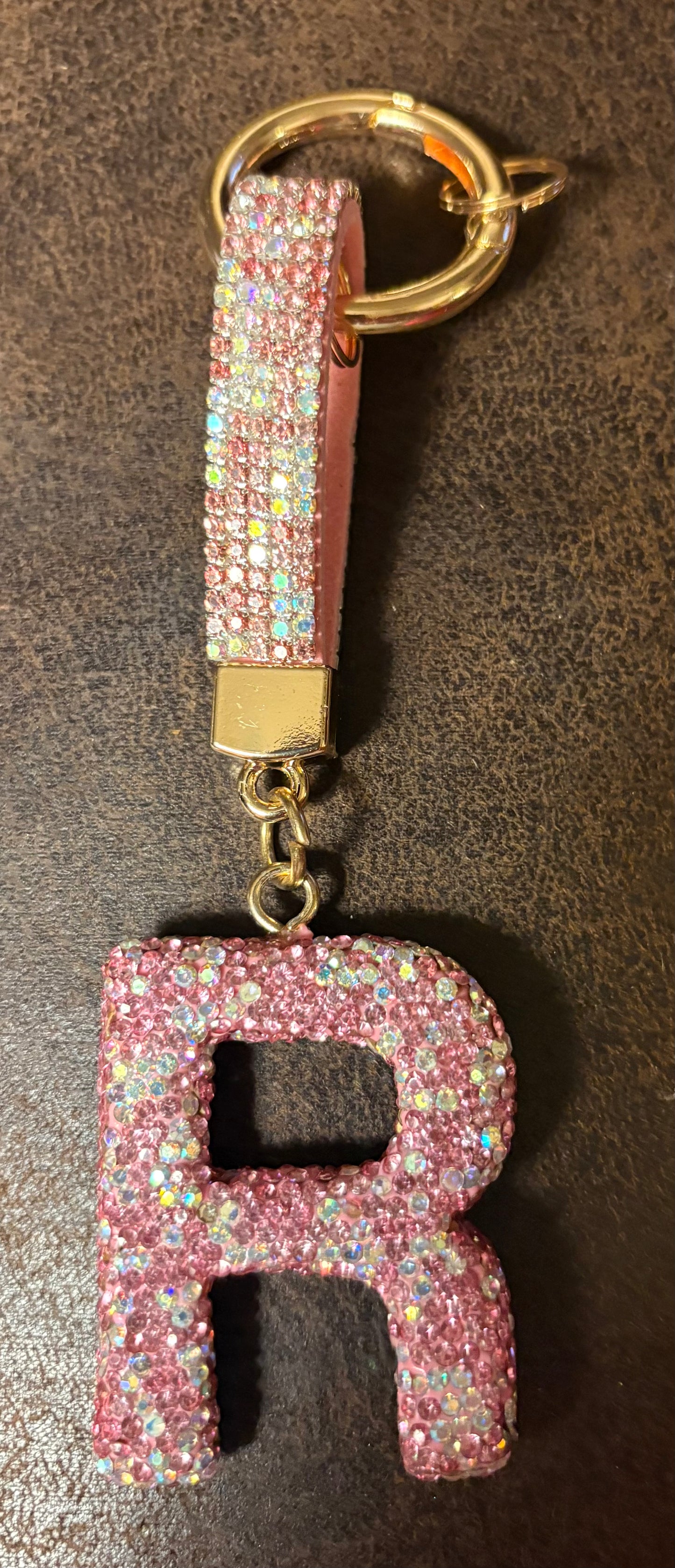 Bling Bling!! Rhinestone Initial keychain/ bag charm - available in multiple letters and 2 colors