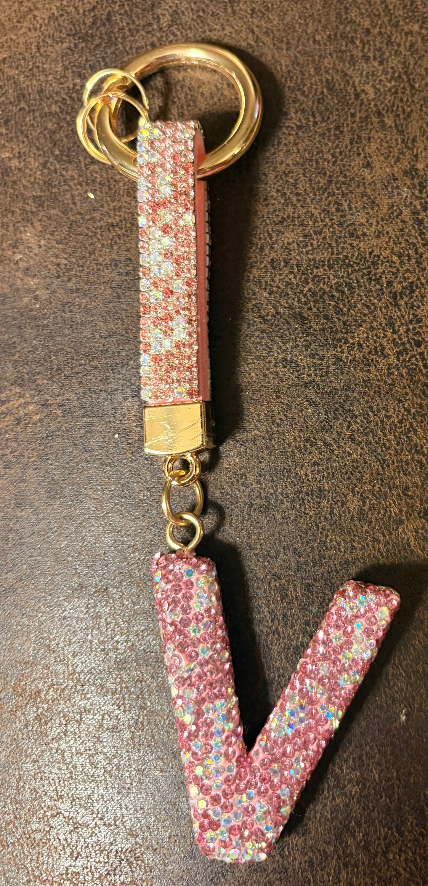 Bling Bling!! Rhinestone Initial keychain/ bag charm - available in multiple letters and 2 colors