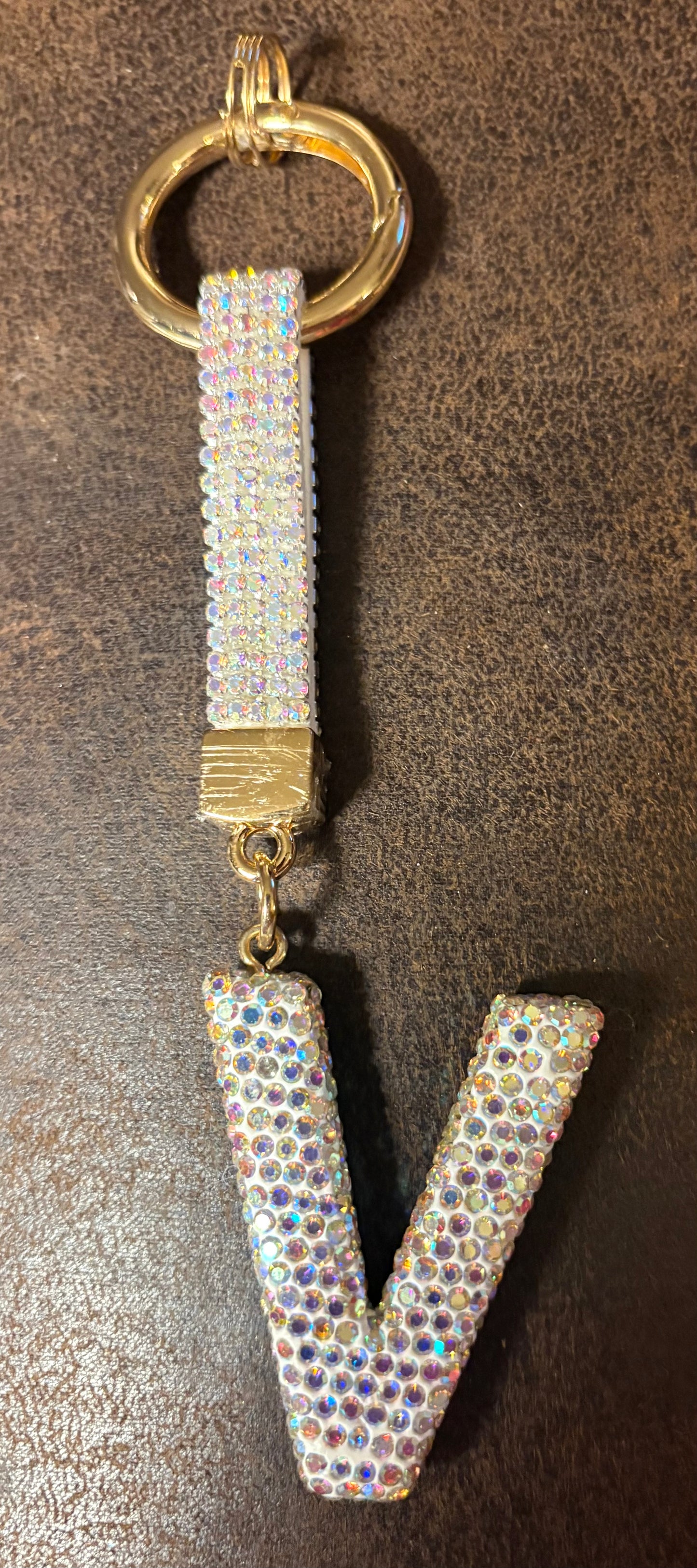 Bling Bling!! Rhinestone Initial keychain/ bag charm - available in multiple letters and 2 colors