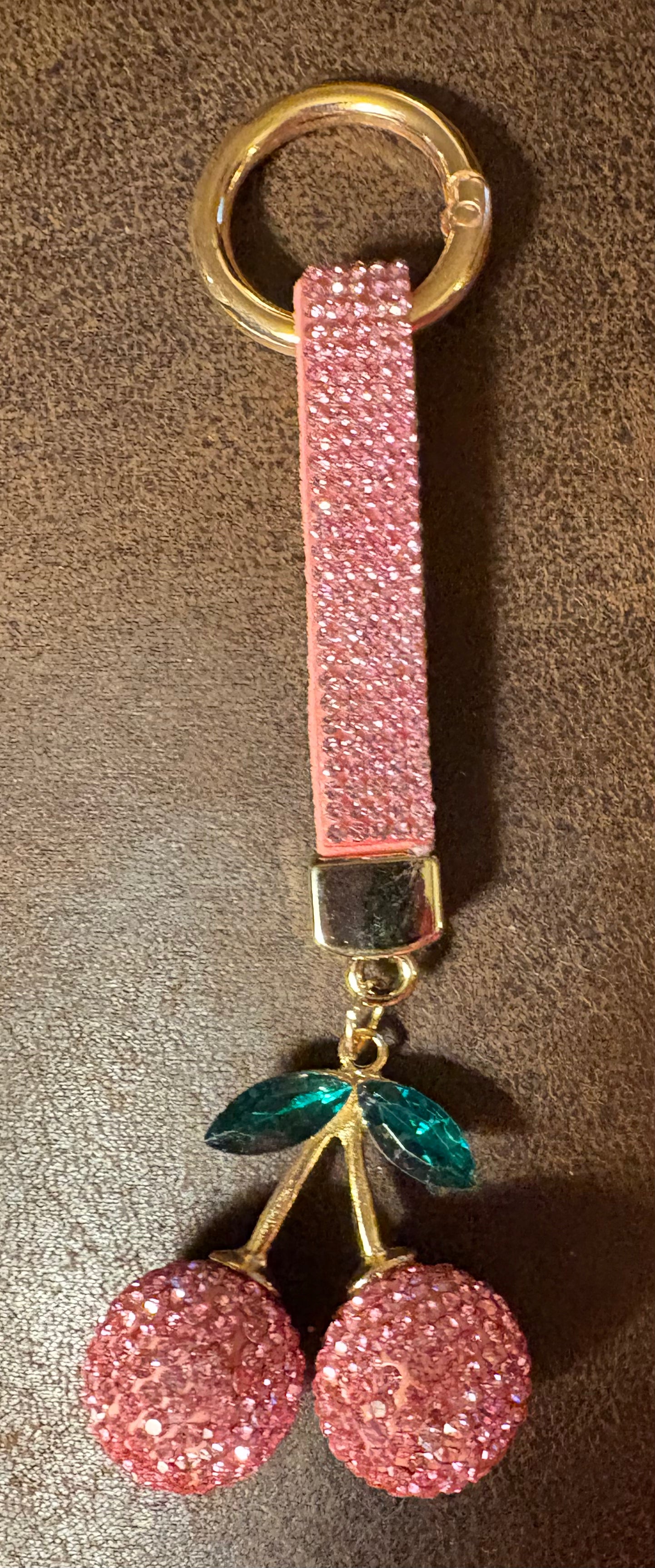 Bling Bling!! Rhinestone cherry keychain/ bag charm - available in 3 colors