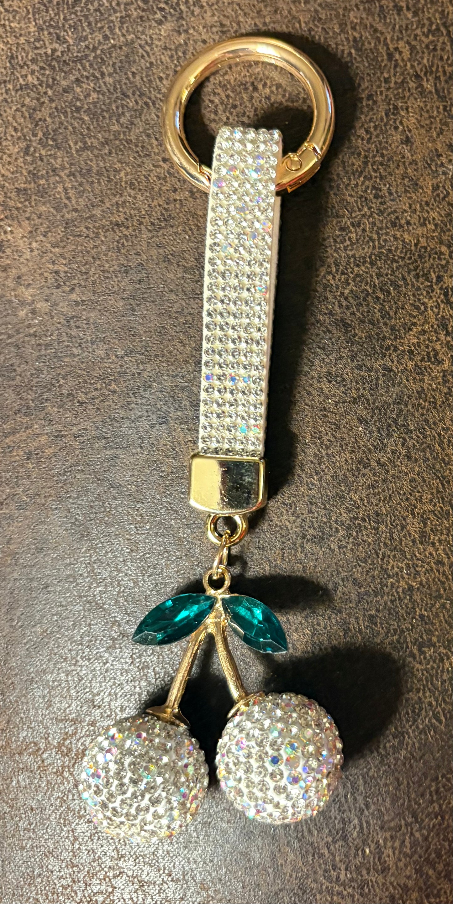 Bling Bling!! Rhinestone cherry keychain/ bag charm - available in 3 colors