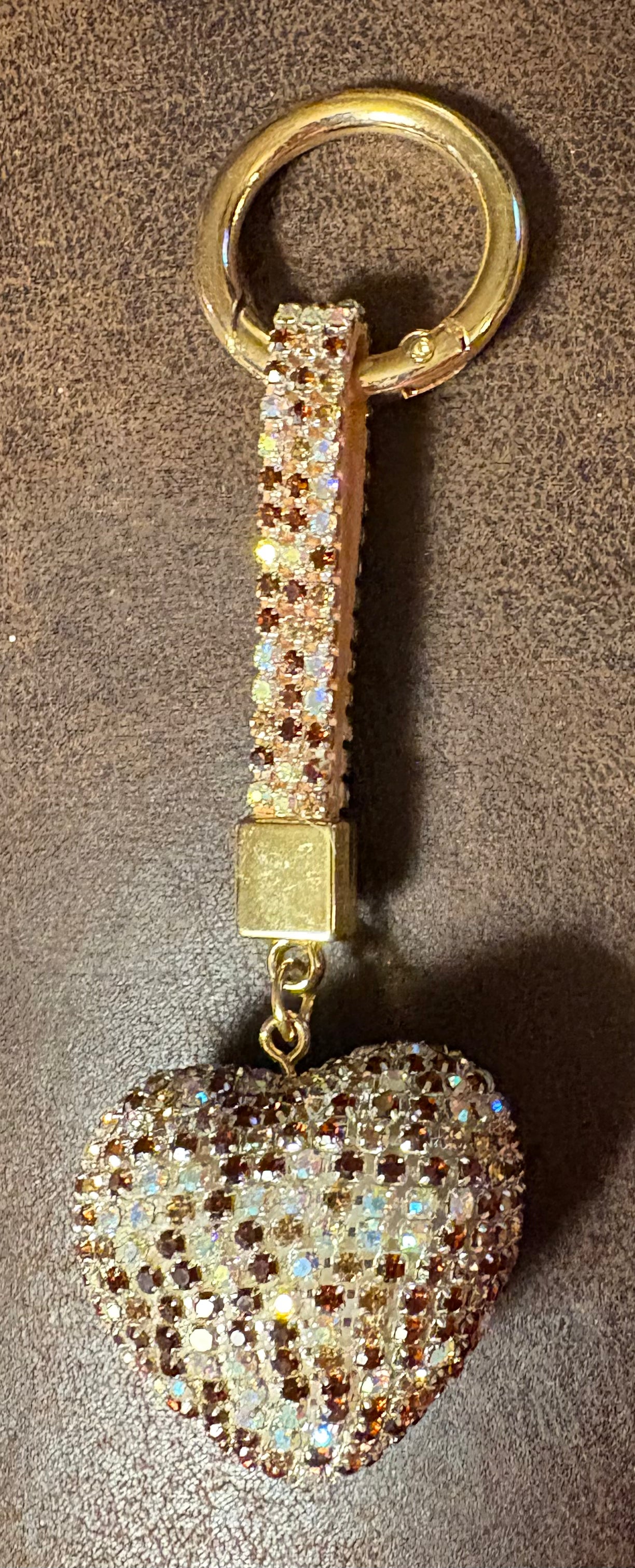 Bling Bling!! Rhinestone heart keychain/ bag charm - available in 4 colors