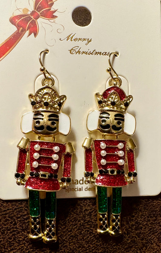 Earrings - Nutcracker Sparkle Enamel Christmas - available in two colors