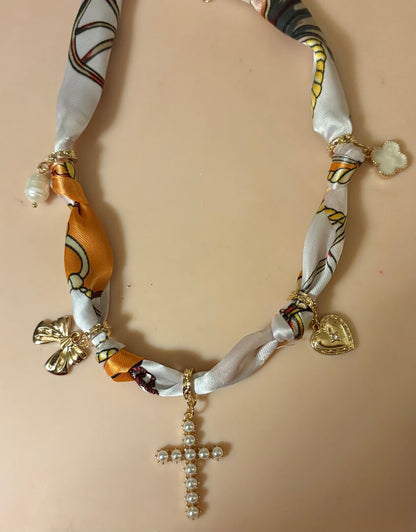 Necklace - Scarf with charms - multiple styles available