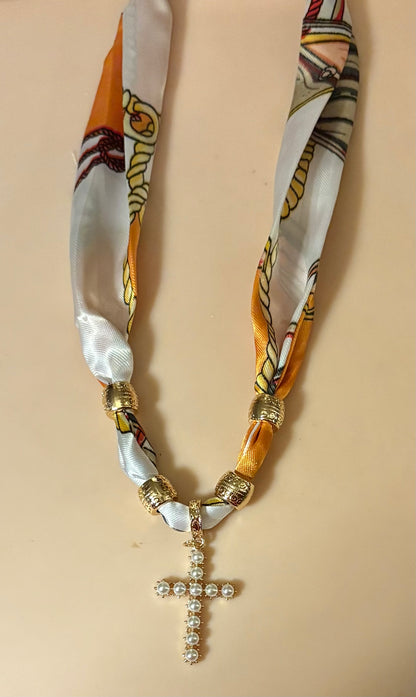 Necklace - Scarf with charms - multiple styles available