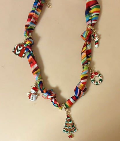 Necklace - Scarf with charms - multiple styles available
