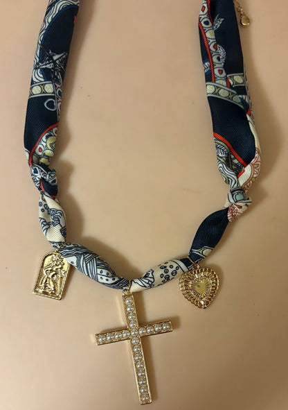 Necklace - Scarf with charms - multiple styles available